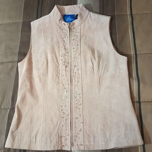 JH Collectibles‎ Beige Embellished Suede Vest MP